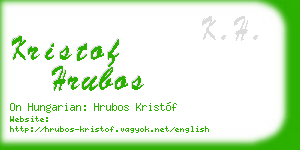 kristof hrubos business card